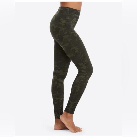 Spanx Look At Me Now Leggings Green Camo Size S - Picture 3 of 8
